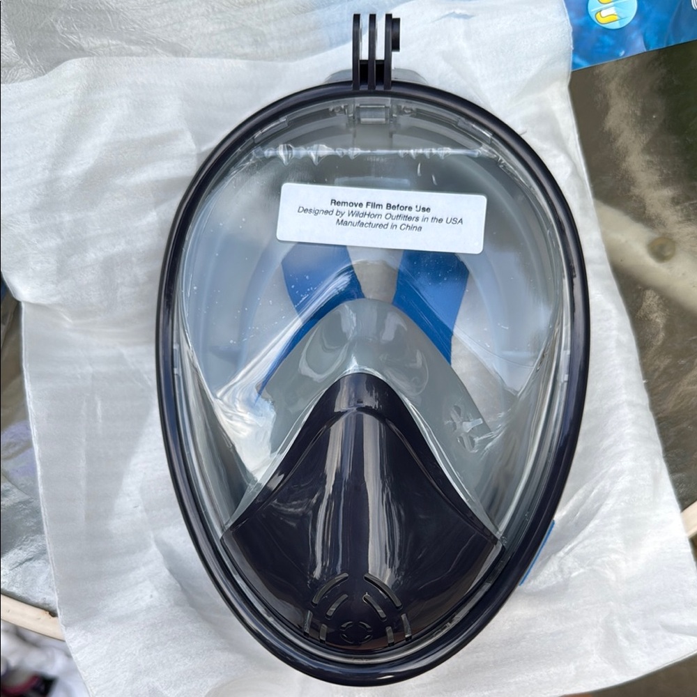 Full Face Snorkel Mask - Black and Blue